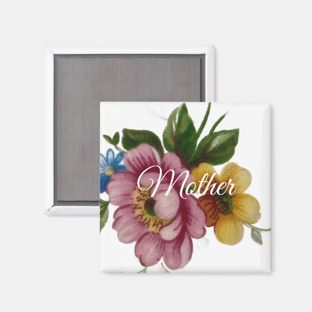 Porslininspirerad blomster  magnet (Front/Back)