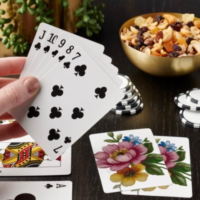 Porslininspirerade blommor casinokort (Poker cards easy to shuffle, smooth card stock. Dimensions: 2.5" x 3.5"; poker size playing cards. )