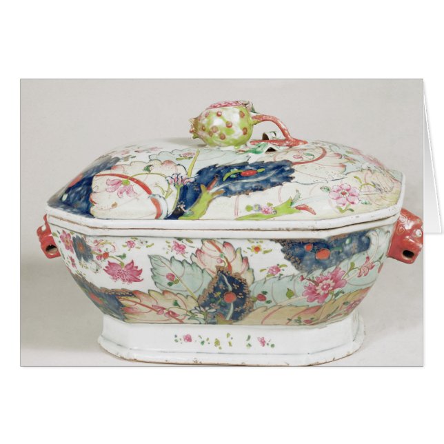 Porslinmaträtt, 18th århundrade hälsningskort (Framsidan Horizontal)