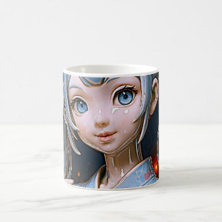 Porslins Animeflicka Under Lykta Ljuset Kaffemugg