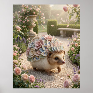 Porslins Igelkott Trädgårdslyse Poster
