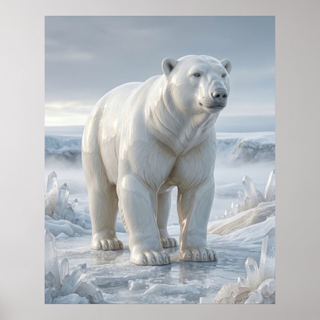 Porslins Isbjörn Kvarts Poster (Framsidan)