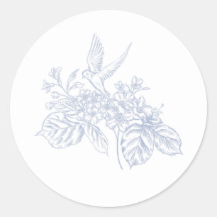 Porslinsäng Kina-inspirerad blomsterdekal Runt Klistermärke