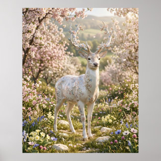 Porslinshjortar Skogens ro Poster