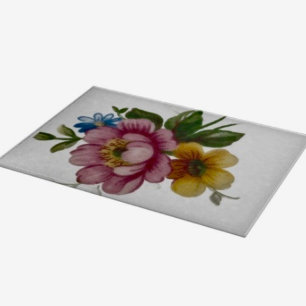 Porslinsinspirerad blomskärbräda