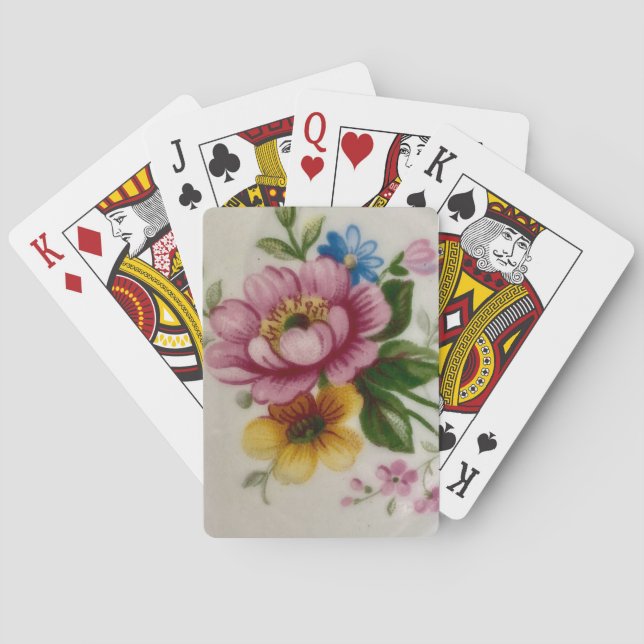 Porslinsinspirerad blomster casinokort (Baksidan)
