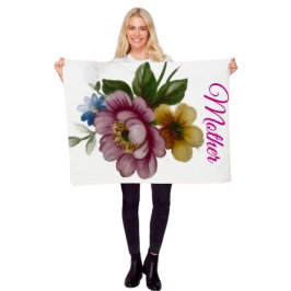 Porslinsinspirerad blomster fleecefilt