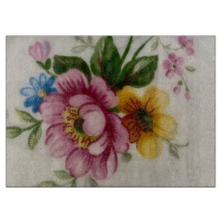 Porslinsinspirerad blomster skärbräda