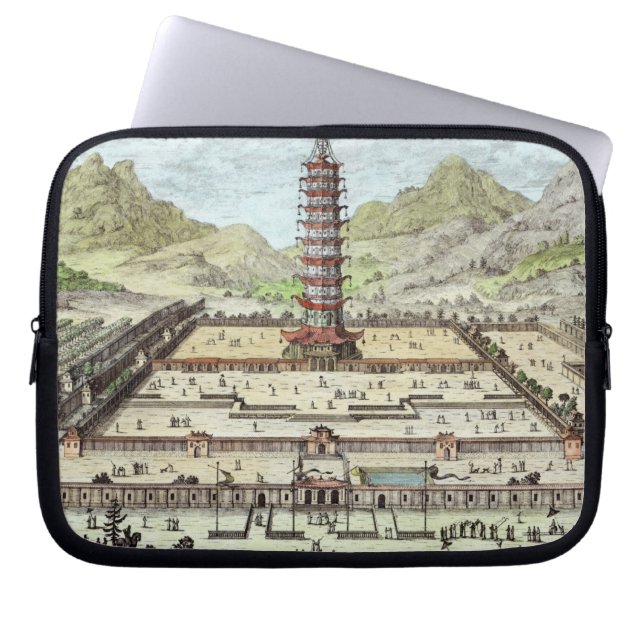 Porslintorn av Nanking, pläterar 12 från 'Ent Laptop Sleeve (Framsidan)