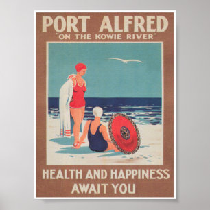 Port Alfred South Afrika Vintage resor Poster