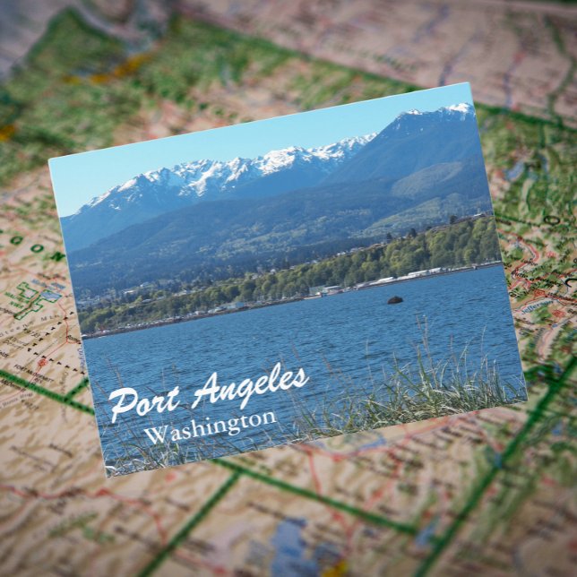 Port Angeles, Washington Travel Photo Vykort (In Situ Map)