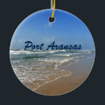 Port Aransas Beach i Texas Julgransprydnad Keramik<br><div class="desc">Foto av porten Aransas Beach i Texas. En underbar gåva till en Texan som kärlek Mustang Island på sommaren. En havstid i havet och sol är precis vad alla behöver.</div>