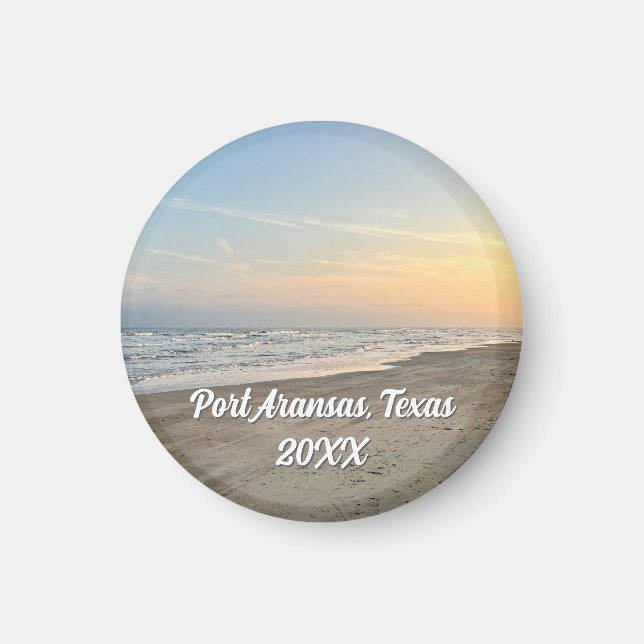 Port Aransas Beach Sunset Texas Photography Magnet (Framsidan)