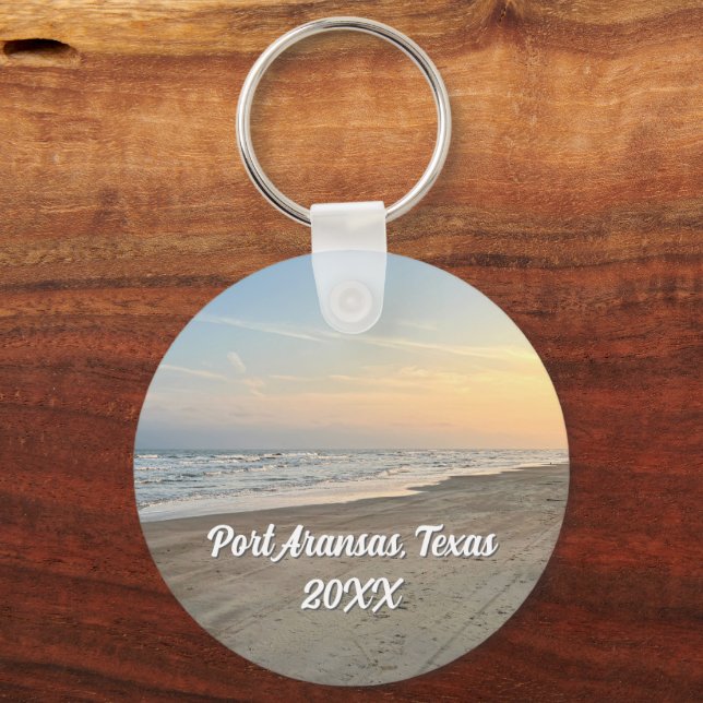 Port Aransas Beach Sunset Texas Photography Nyckelring (Framsida)