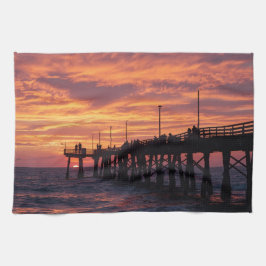 Port Aransas Beach Towel - Gulf Coast Sunset  Kökshandduk