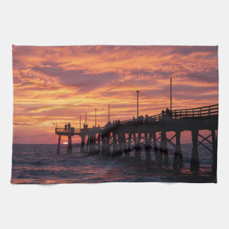 Port Aransas Beach Towel - Gulf Coast Sunset  Kökshandduk