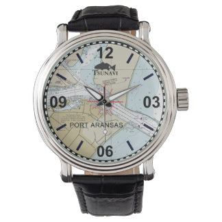 Port Aransas Nautical Chart Watch Armbandsur
