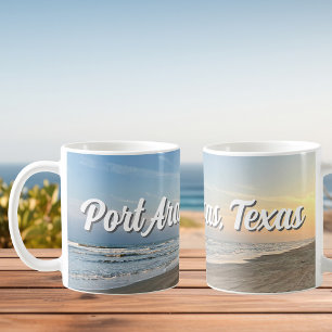 Port Aransas strand solnedgång Texas Fotografi Kaffemugg