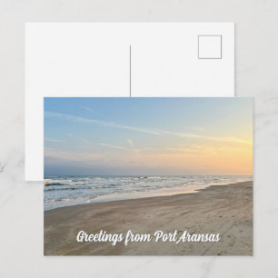 Port Aransas strand solnedgång Texas Fotografi Vykort