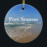 Port Aransas Texas Beach Photo Anpassningsbar jul Julgransprydnad Keramik<br><div class="desc">Foto av porten Aransas Beach i Texas. En underbar gåva till en Texan som kärlek Mustang Island på sommaren. En havstid i havet och sol är precis vad alla behöver.</div>