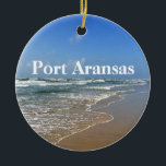 Port Aransas Texas Beach Photo Anpassningsbar jul Julgransprydnad Keramik<br><div class="desc">Foto av porten Aransas Beach i Texas. En underbar gåva till en Texan som kärlek Mustang Island på sommaren. En havstid i havet och sol är precis vad alla behöver.</div>