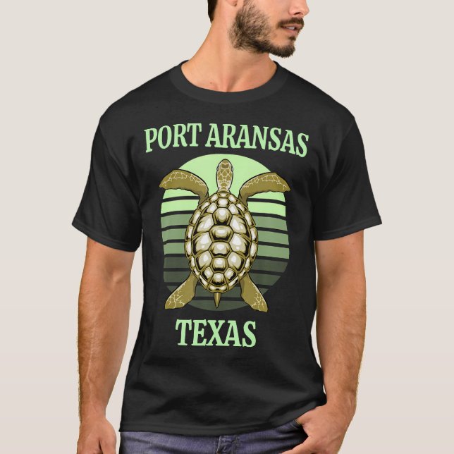 Port Aransas Texas Sea Turtle T Shirt (Framsida)