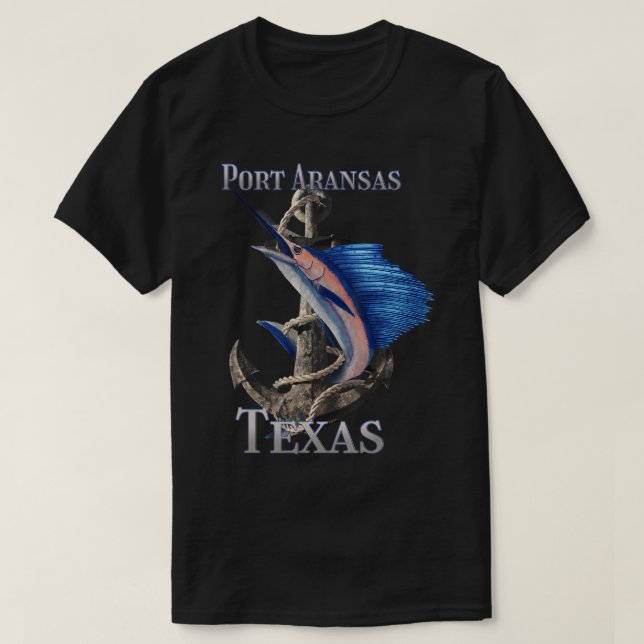 Port Aransas Texas Swordfish Marlin Ocean Fishing T Shirt (Design framsida)