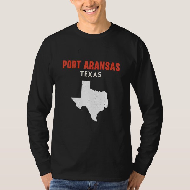 Port Aransas Texas USA State America Travel Texas T Shirt (Framsida)