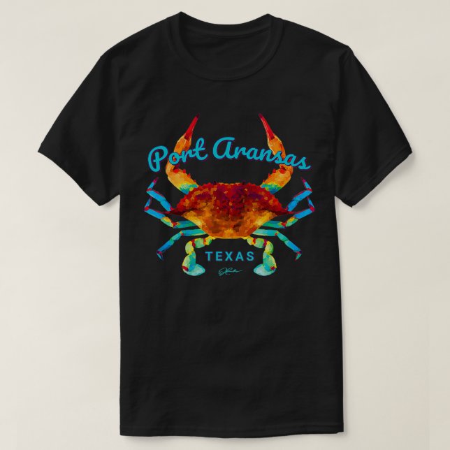 Port Aransas TX Blue T Shirt (Design framsida)