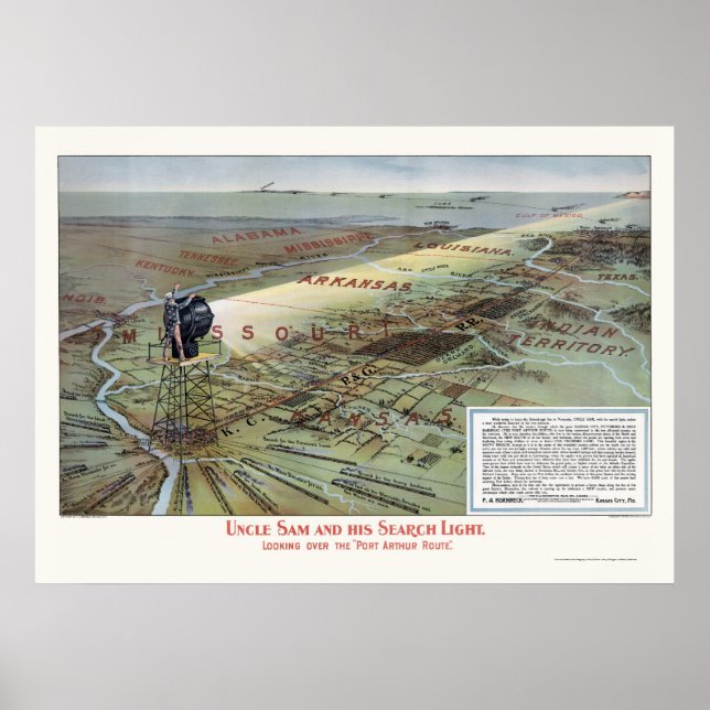 Port Arthur Railroad Route Advertising Poster (Framsidan)