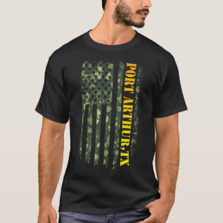 Port Arthur Texas Camouflage USA flagga T Shirt