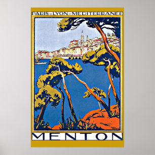 Port av Menton frankriken Poster