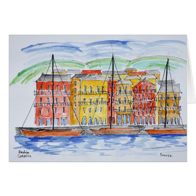 Port, Bastia| Korsika, Frankrike Hälsningskort (Framsidan Horizontal)