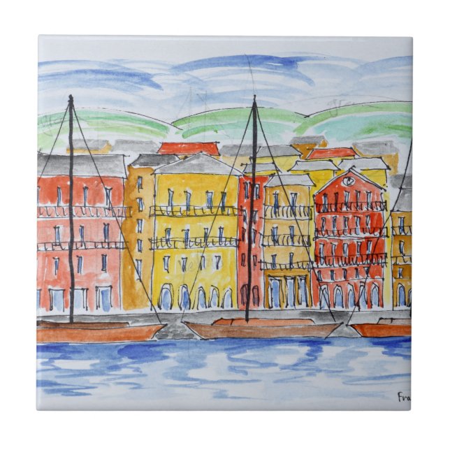 Port, Bastia| Korsika, Frankrike Kakelplatta (Framsidan)