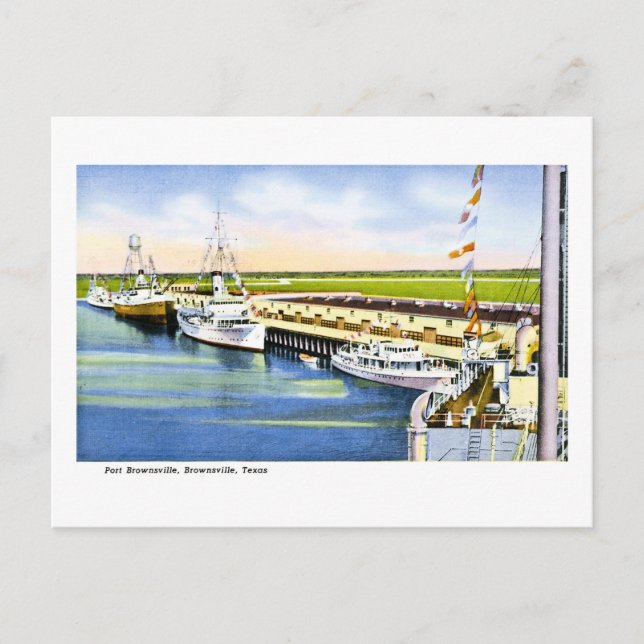 Port Brownsville, Brownsville, Texas Helg Vykort (Framsida)