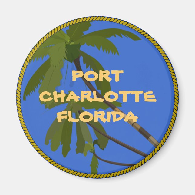 Port Charlotte Florida, kylskåp Magnet (Framsidan)