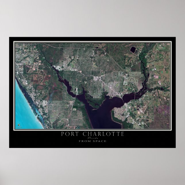 Port Charlotte Florida Satellite Poster Karta (Framsidan)
