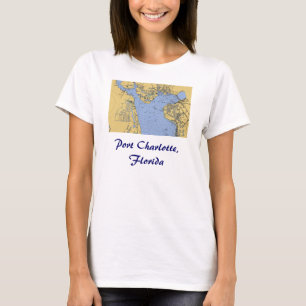 Port Charlotte, nautiska Florida kartlägger Tee Shirt
