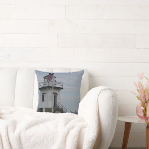 Port Clinton Lighthouse bild skapat som ett Kudde