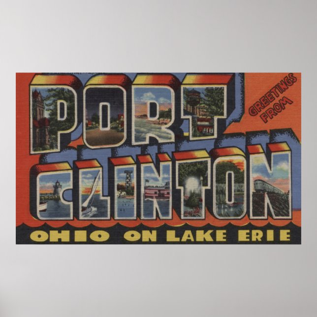 Port Clinton, Ohio - Sjö Erie Poster (Framsidan)