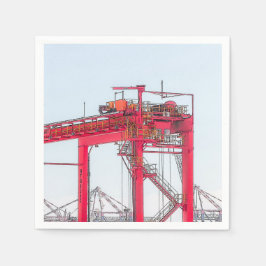 Port Crane Sketch för industrihamnen Pappersservett