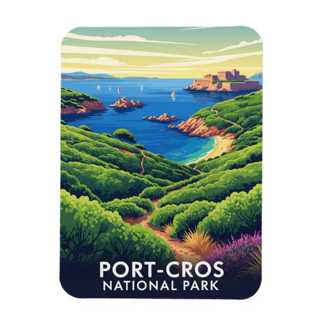 Port-Cros nationalpark Frankrike Travel Magnet (Vertikal)
