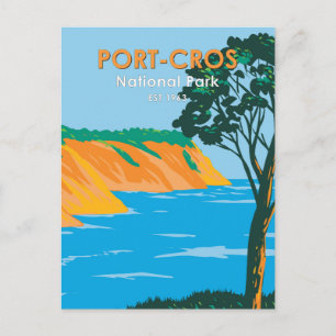 Port-Cros nationalpark Frankrike Vintage Vykort