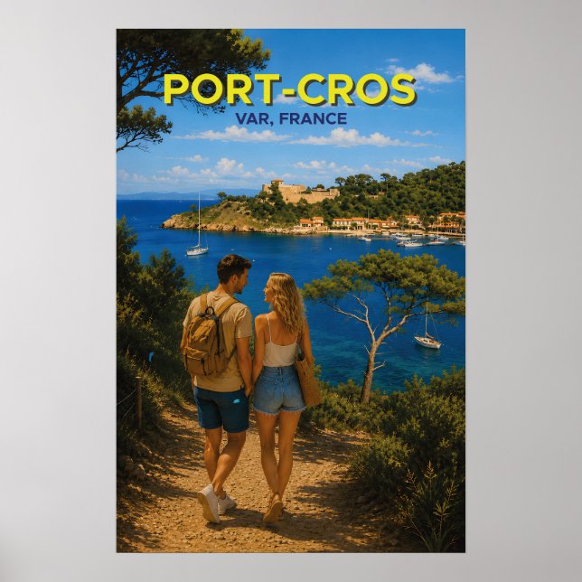 Port-Cros – Vintage Travel Poster (Framsidan)