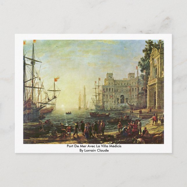 Port De Mer Avec La Villa Médicis Vykort (Framsida)