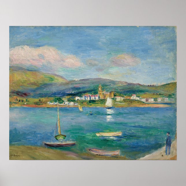 Port de peche, Vue de Fontarabie depuis Hendaye Poster (Framsidan)