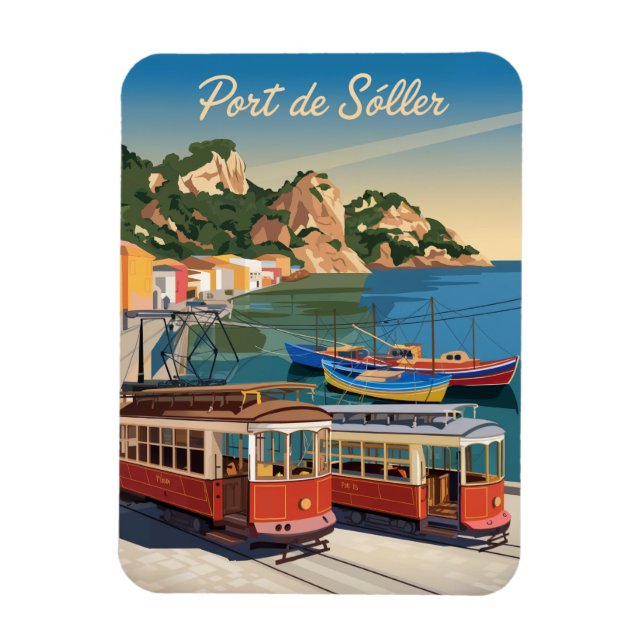 Port de Soller Mallorca Vintage Magnet (Vertikal)