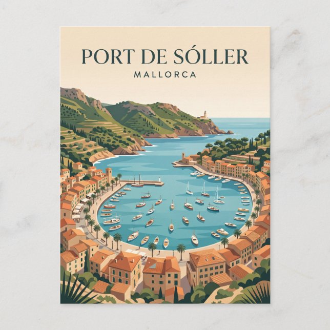 Port de Sóller Spanien Vykort (Framsida)