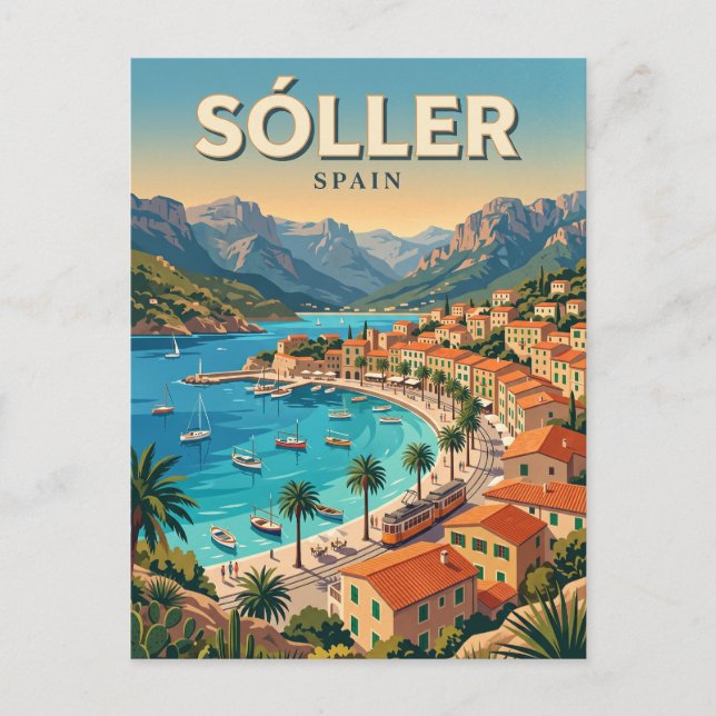 Port de Sóller Spanien Vykort (Framsida)