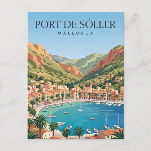 Port de Sóller Spanien Vykort (Framsida)